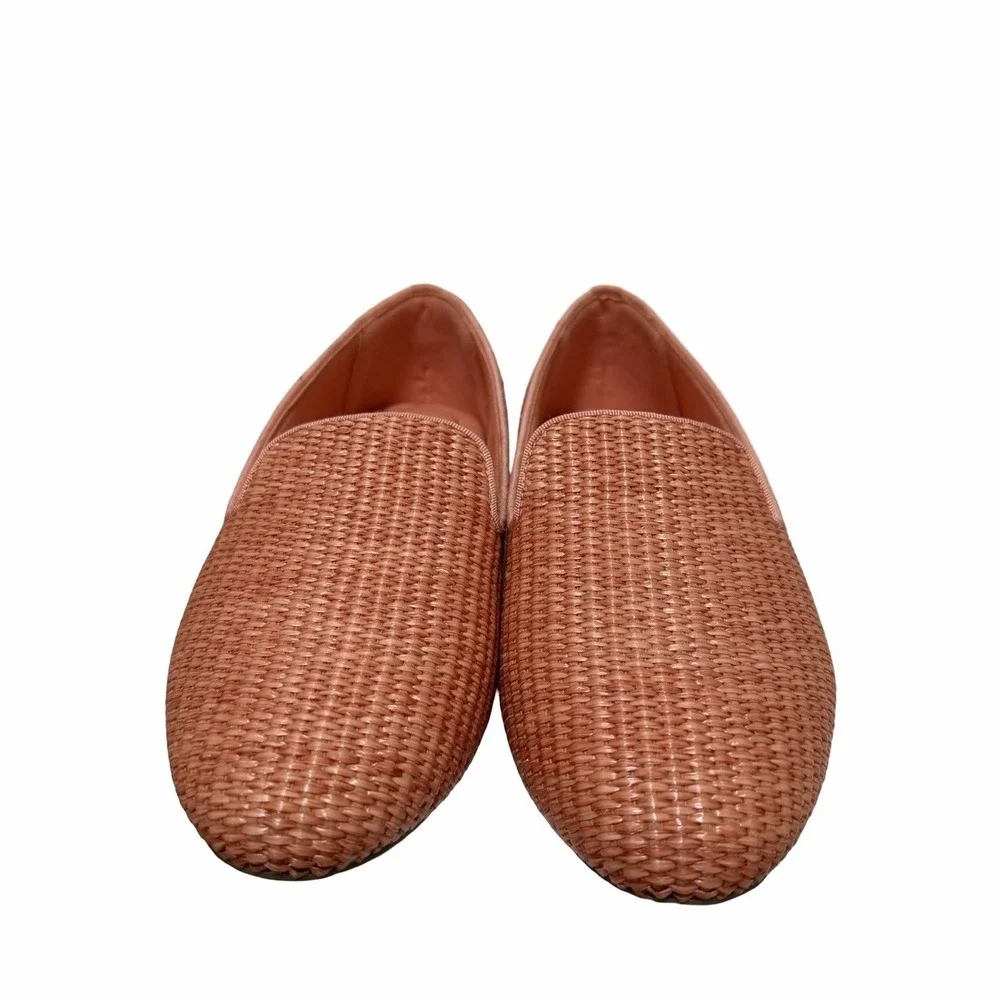 Birdies The Startling Raffia Flats Womens US 9.5 Coral Comfort Slip On Shoe NWOB